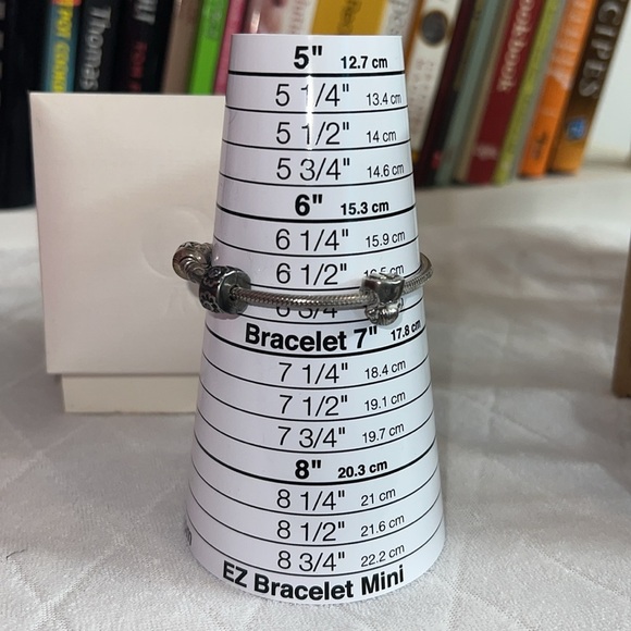 Pandora Silver with 3  Charm Bracelet with Polished Finish $112 - Picture 9 of 9